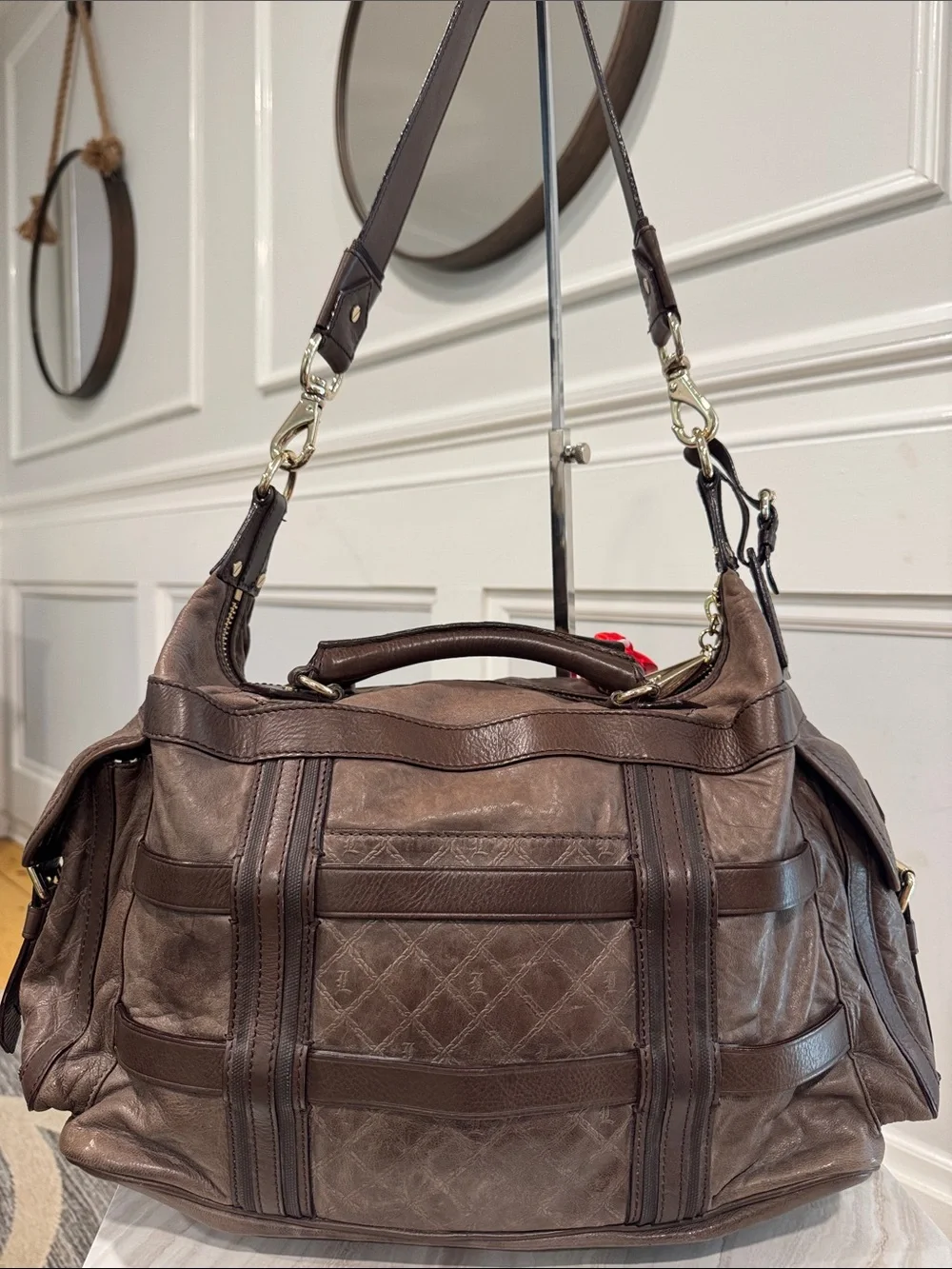 L.A.M.B. Bag Gwen Stefani LAMB Vintage Large Brown Leather Satchel